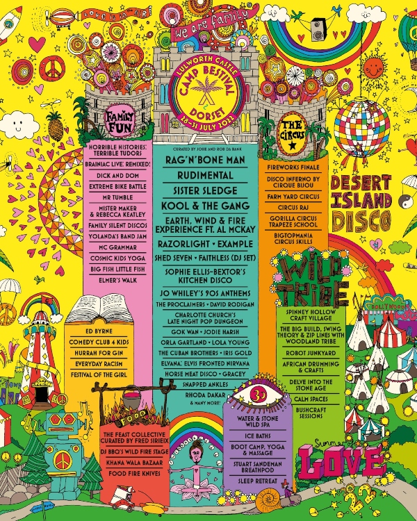 Camp Bestival Dorset Line Up Poster