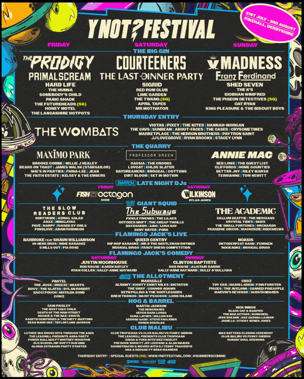 Y Not Festival 2025 line up poster