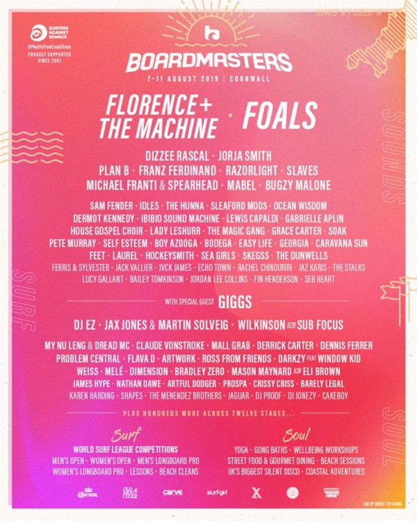 Boardmasters Line Up