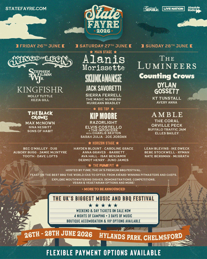 State Fayre 2026 Line Up Poster