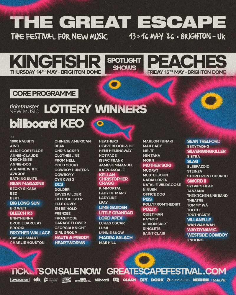 The Great Escape 2026 Line Up Poster