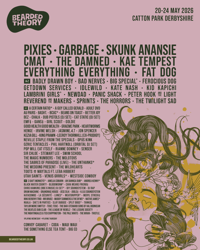 Bearded Theory 2026 Line Up Poster