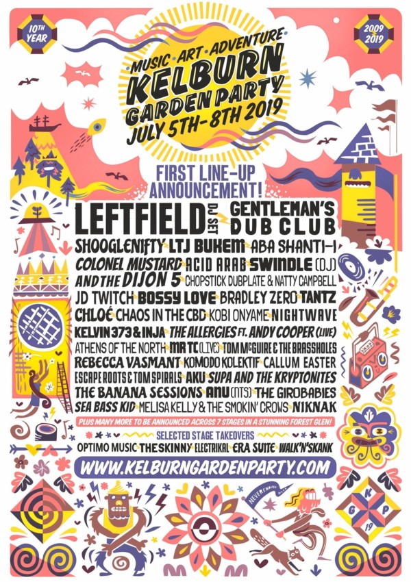 Kelburn Garden Party Line Up Poster