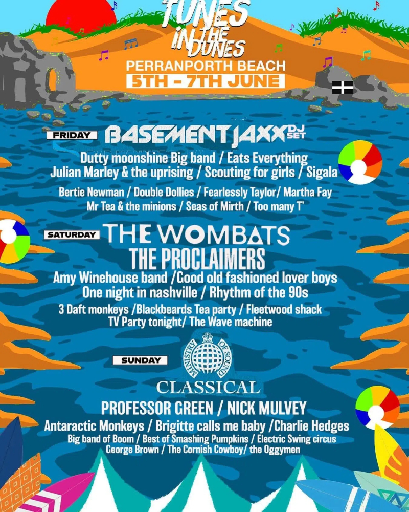 Tunes in the Dunes 2026 Line Up Poster